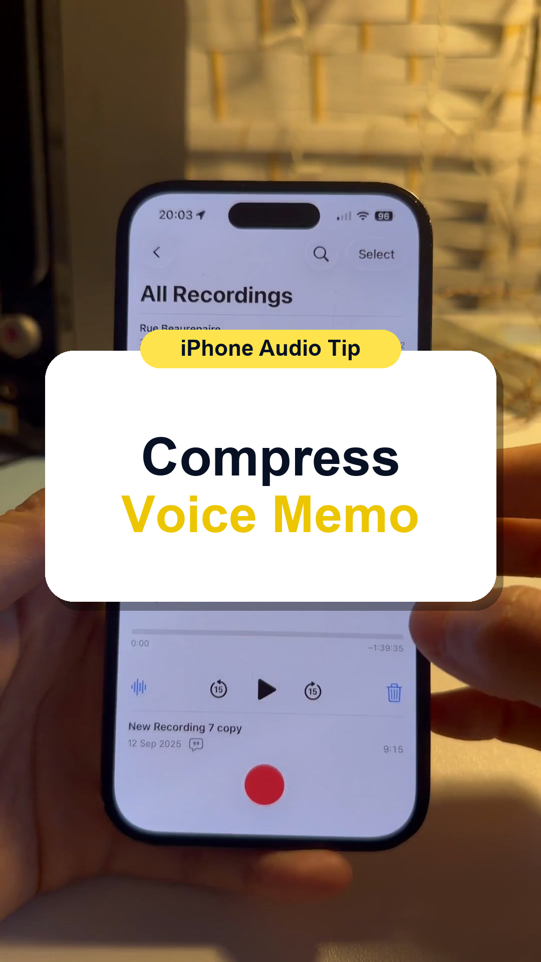 How to Compress a Voice Memo on iPhone thumbnail